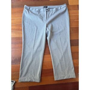 Talbots  Black Grey Pattern Cotton Blend Straight Leg Dress Trousers size 24W